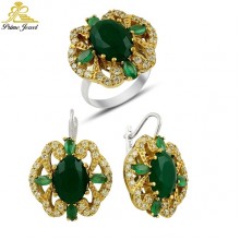 Gümüş Otantik Taşlı Set